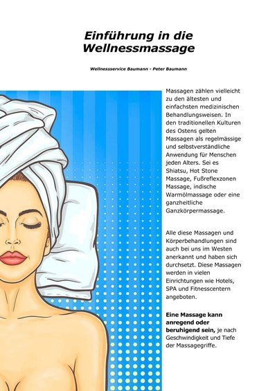 Vorschau: Auszug aus den Wellnessmassage-Kursunterlagen (PDF)